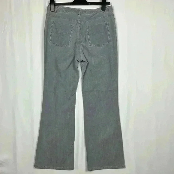 J. Jill Womens Pants Pale Gray/Blue 8 Corduroy Flare Button/Zip Belt Loops Soft - Picture 7 of 12